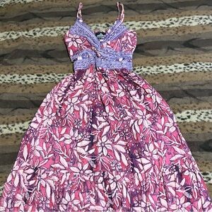 Angie Pink and Purple Spaghetti Strap Sundress (Small)